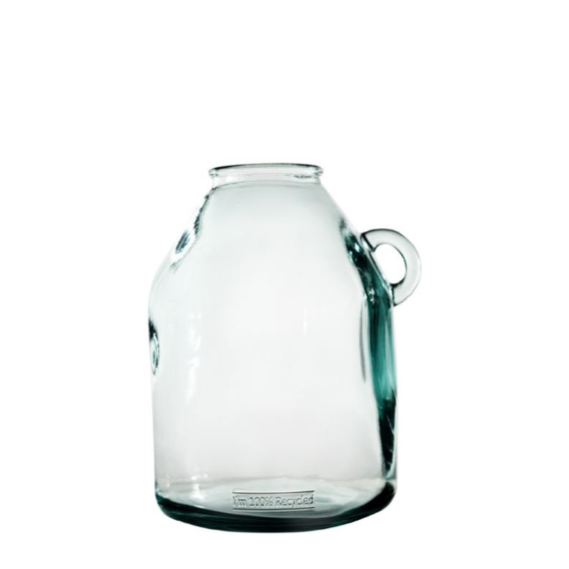 Alfa Transparent Vase with Handle – 25.5cm