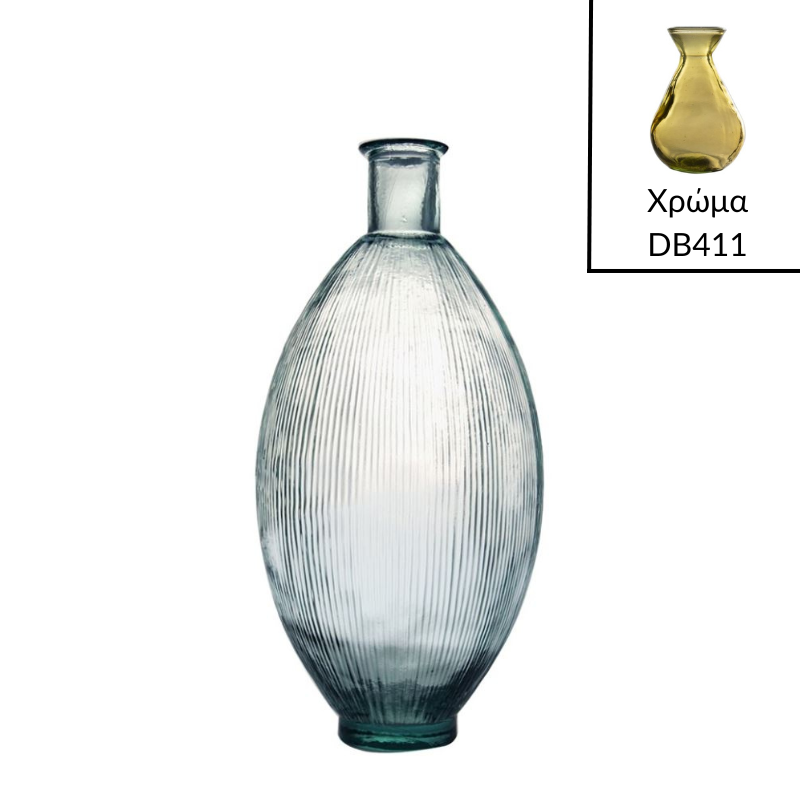 Ares Striped Vase – Beige & Gold, 59cm