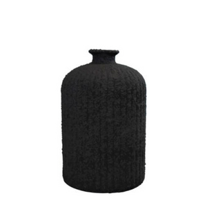 Daroca Stoneware Vase – Black, 23cm