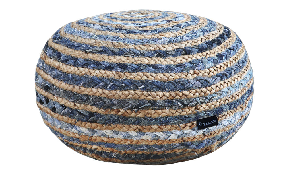 Guy Laroche Ottoman Denim Pouf