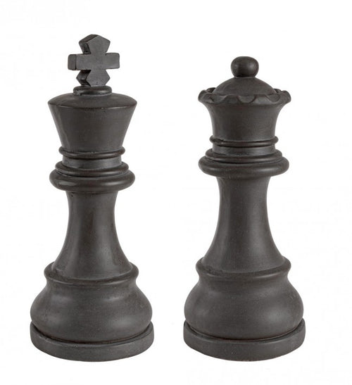 Decorative Floor Piece "Chess King/Queen" Grey
