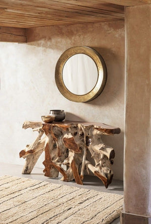 Lisandra Console Table Teak Wood Brown 150×45×80 cm