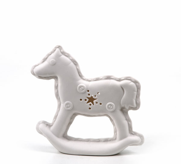 White Porcelain Decorative Horse Figurine – 15 cm