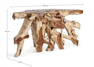 Lisandra Console Table Teak Wood Brown 150×45×80 cm