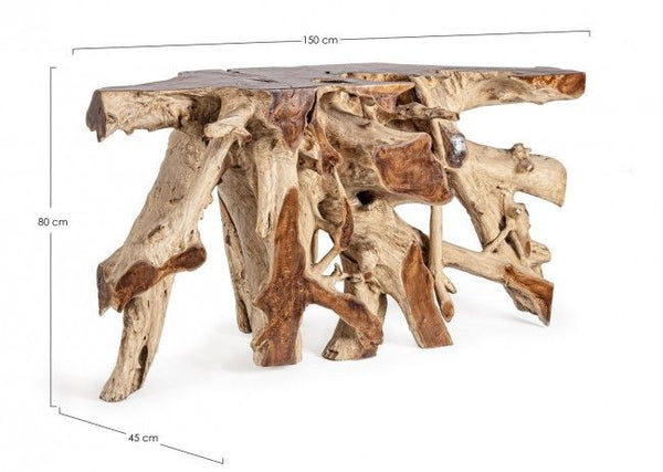 Lisandra Console Table Teak Wood Brown 150×45×80 cm