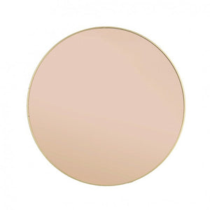 Wall Mirror "Planet" Round Metal Gold/Pink