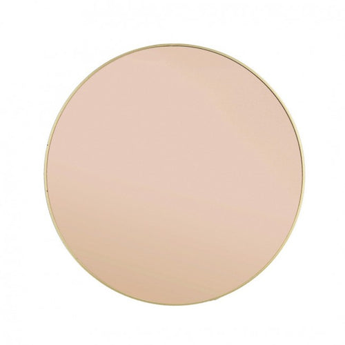 Wall Mirror "Planet" Round Metal Gold/Pink