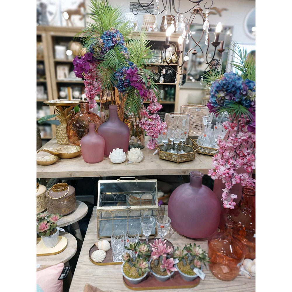 BOTTLE VASE DARK PINK MATTE VETRO