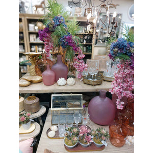 BOTTLE VASE DARK PINK MATTE VETRO