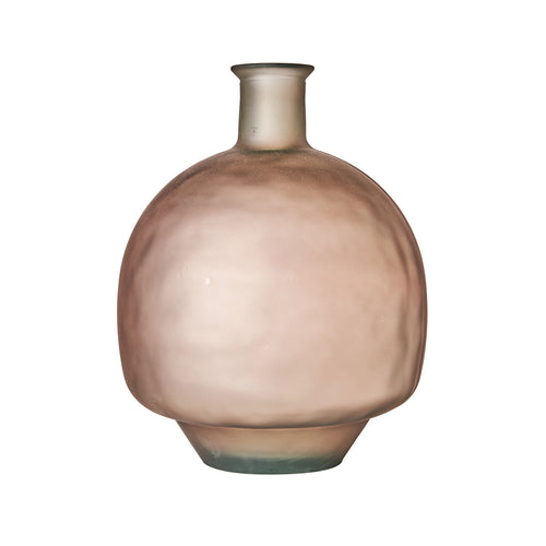 Vase Bottle Round Matte Brown Vetro
