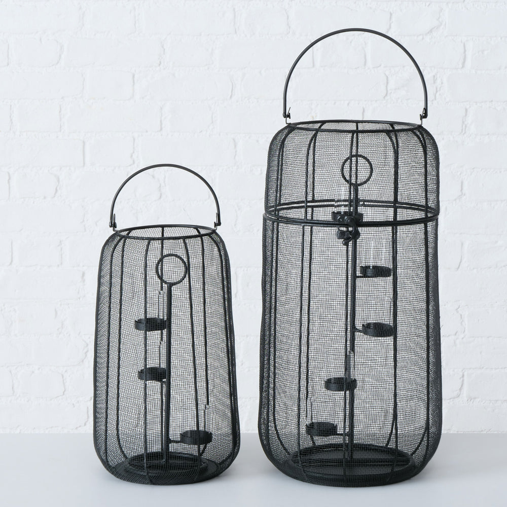 Candle Holder Vigano Set/2 Black Metal