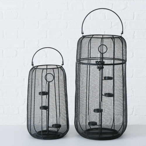 Candle Holder Vigano Set/2 Black Metal