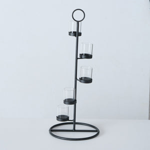 Candle Holder Vigano Set/2 Black Metal