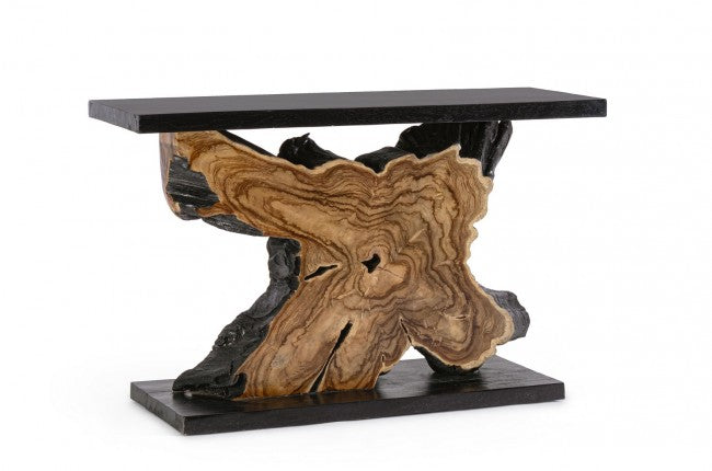 Marwood Black Solid Wood Rectangular Console Table 120×40×75 cm
