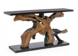 Marwood Black Solid Wood Rectangular Console Table 150×40×80 cm