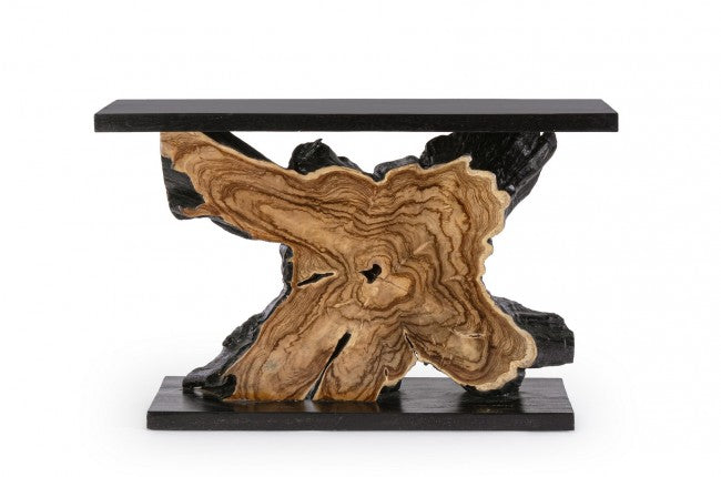 Marwood Black Solid Wood Rectangular Console Table 120×40×75 cm