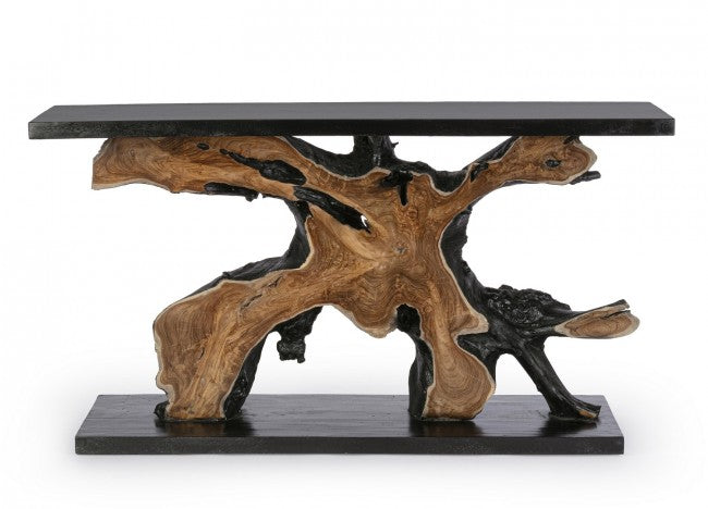 Marwood Black Solid Wood Rectangular Console Table 150×40×80 cm