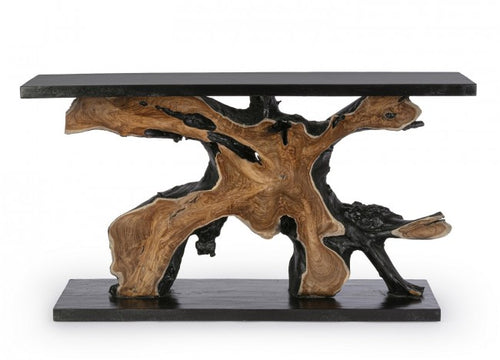 Marwood Black Solid Wood Rectangular Console Table 150×40×80 cm