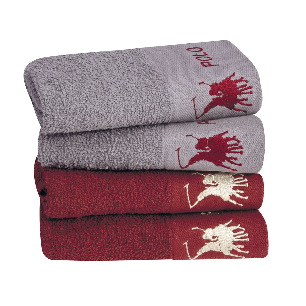 Polo Set Of Towels Red&Gray