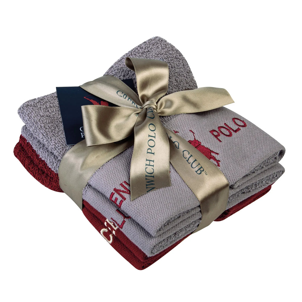 Polo Set Of Towels Red&Gray