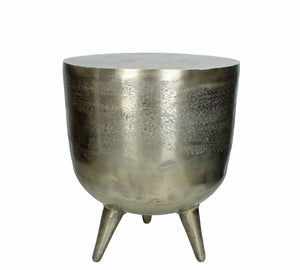 Antique Gold Cast Aluminium Stool – 39 cm
