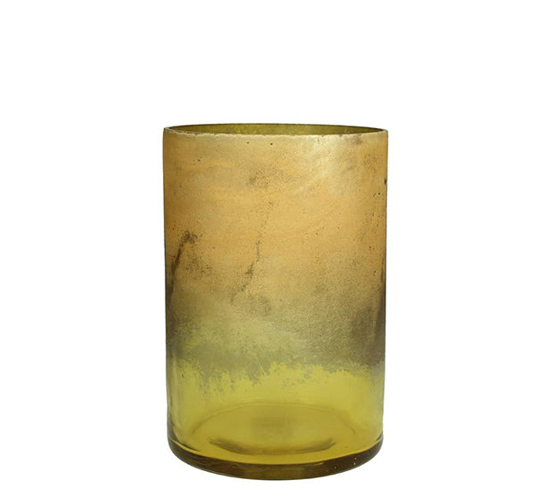 Glass lantern in amber color