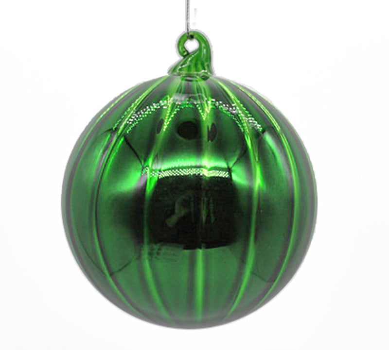 Glossy Green Glass Christmas Bauble – 10 cm