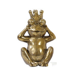 Golden Frog King Decorative Figurine – 28 cm | ZAROS