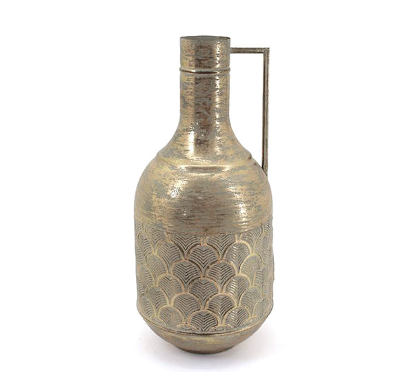Papyrus Gold Metal Vase with Handle – 45 cm | ZAROS