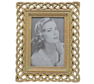 Photo frame, polyresin gold