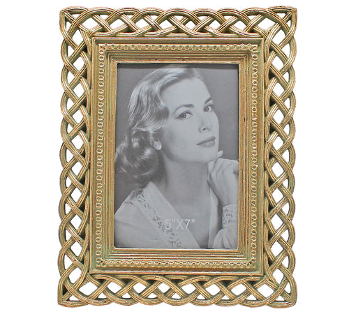 Photo frame, polyresin gold