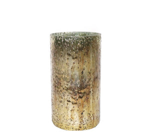 Glass tealight candle holder in aged gold finish