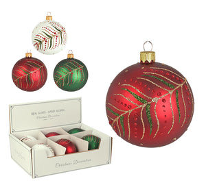 Glass xmas ball leaf