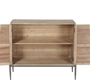 ZAROS Herringbone Wooden Sideboard with 2 Doors – 100 cm