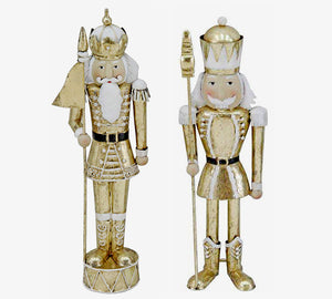Gold Metal Christmas Nutcracker – 2 Designs, 37–42 cm