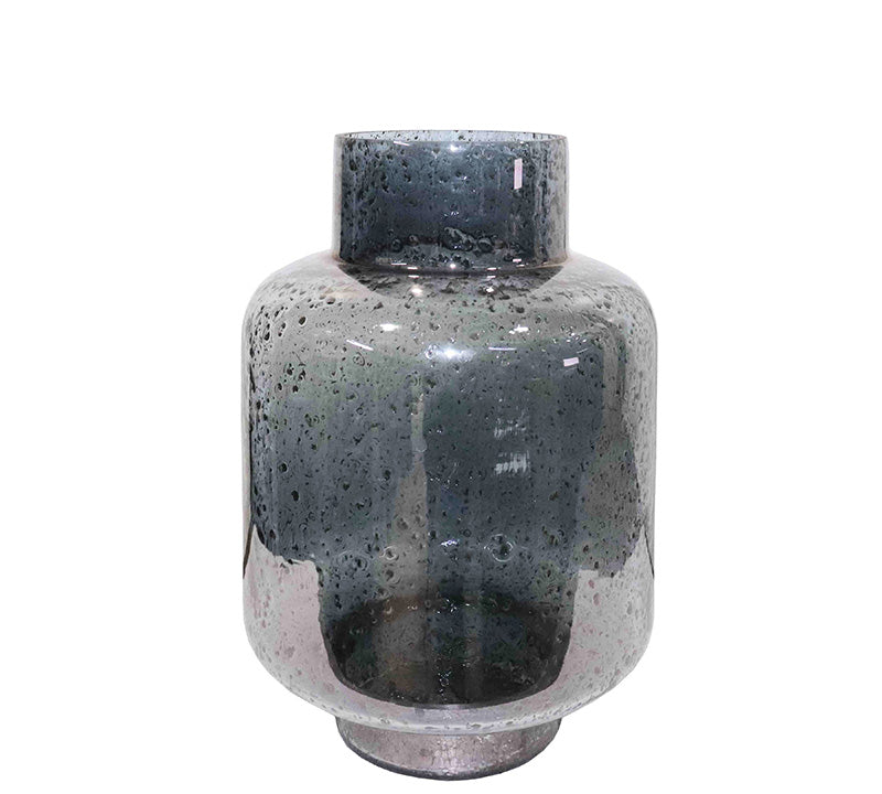 "Tube" Glass Vase with Champagne Oxidized Finish
