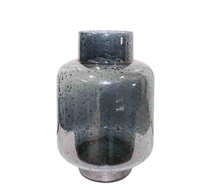 "Tube" Glass Vase with Champagne Oxidized Finish