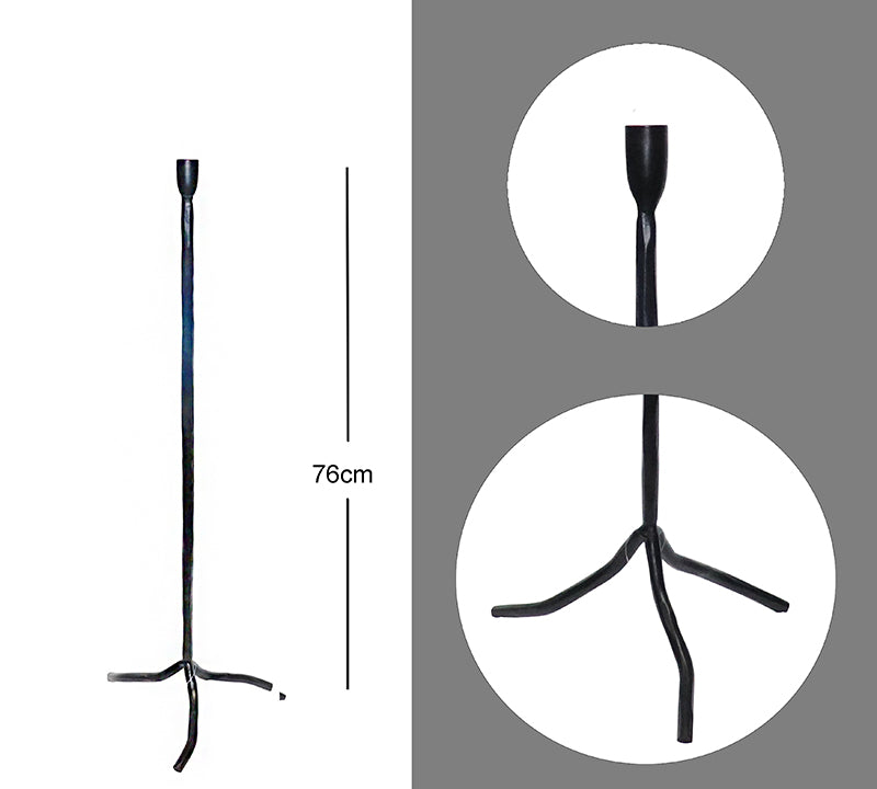 Tall handmade iron candlestick