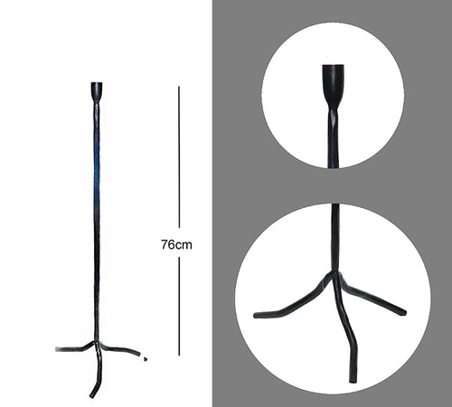 Tall handmade iron candlestick