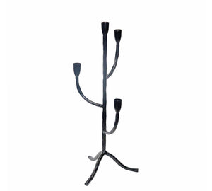 Handmade iron 4-candle candlestick