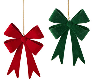 Decorative Metal Christmas Bow – Red & Green, 23 cm
