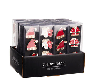Red Enamel Christmas Napkin Rings – Set of 4
