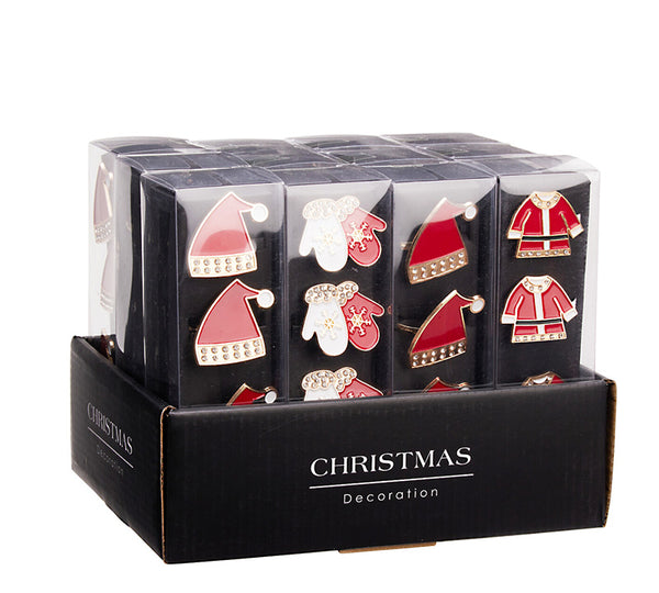 Red Enamel Christmas Napkin Rings – Set of 4