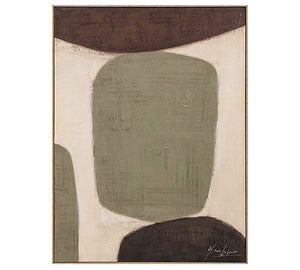 Textured Hand-Painted Framed Wall Art – Brown, 90 × 120 cm | ZAROS