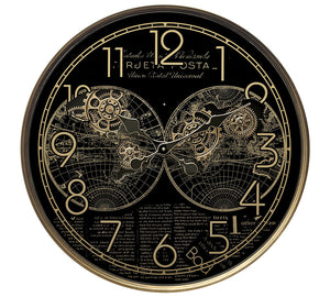 ATLAS Mechanical Wall Clock – Black & Gold, 60 cm | ZAROS