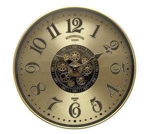 Vintage Mechanical Clock in Bronze & Gold – 50 cm