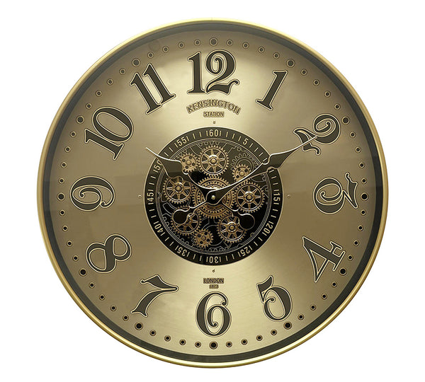 Vintage Mechanical Clock in Bronze & Gold – 50 cm