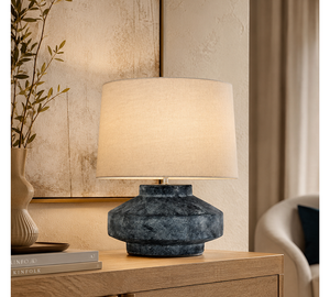 Black Terracotta Ceramic Table Lamp – 47.5 cm