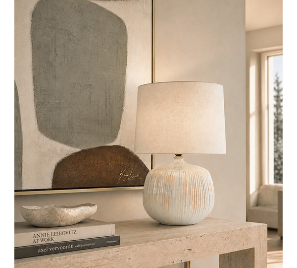 Ceramic Table Lamp – Beige, 51.5 cm | ZAROS