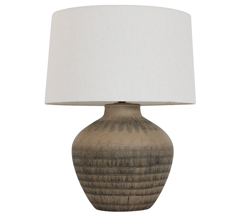 Table Lamp with Ceramic Base – Brown, 55.5 cm